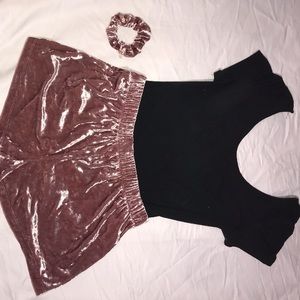 Mid-rise velvety night time shorts